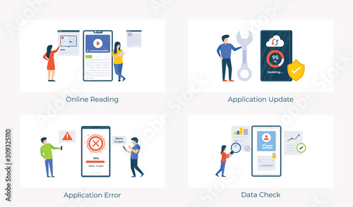 Educational Apps Flat Illustration Design Pack 