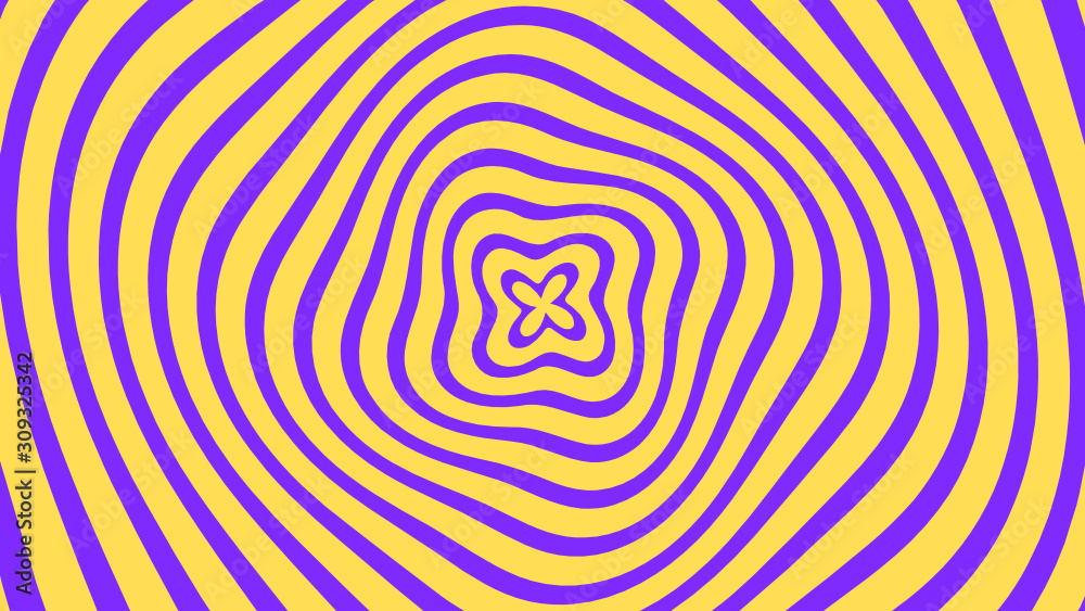 Vector - Concentric flower forming a spiral.yellow and violet optical illusion background Vector - Concentric flower forming a spiral.yellow and violet optical illusion background