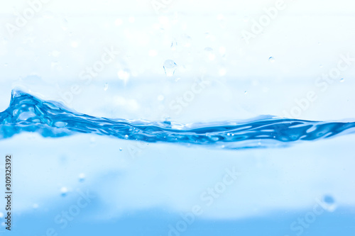  The water moving in waves is blue