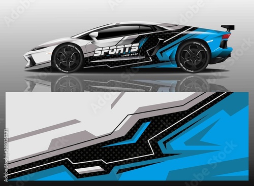 Sport car decal wrap vector design