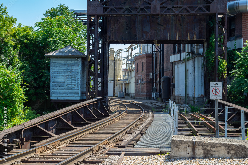 Railroad Tracks beside Warehouse Railroad Tracks beside Warehouse