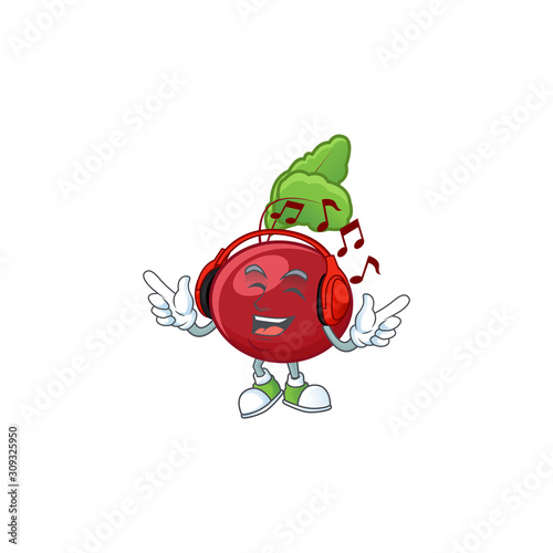 Singing and Listening music red beet greens cartoon character