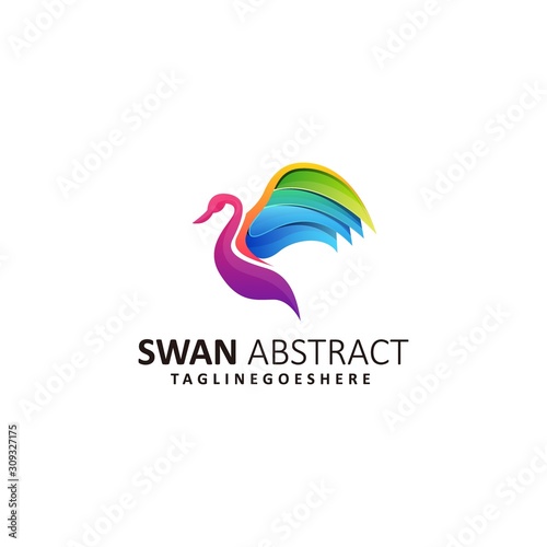 Fototapeta Naklejka Na Ścianę i Meble -  Abstract Swan Illustration Vector Template