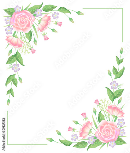 Floral frame water color template decoration