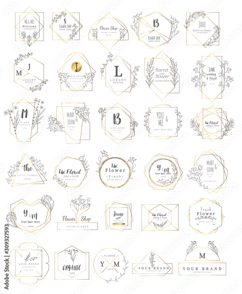 Logo for wedding,luxury banner,badge,printing,product,package.vector illustration