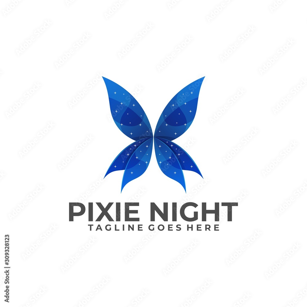 Obraz premium Pixie Night Illustration Vector Template
