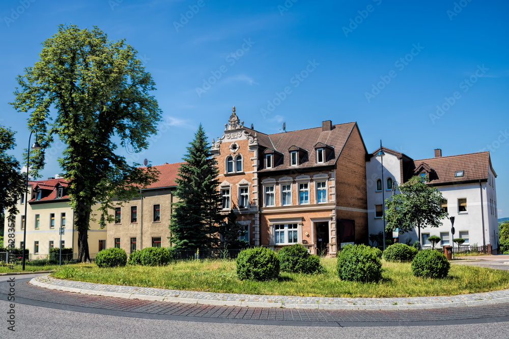 naumburg, deutschland - rondell mit alten häusern