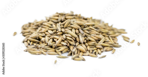 Some Oat isolated on white (selective focus)