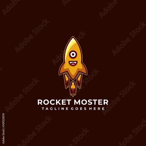 Monster Rocket Illustration Vector Template