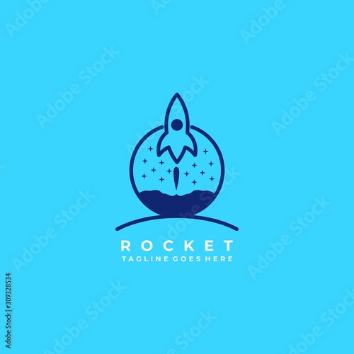 Rocket Circle Illustration Vector Template