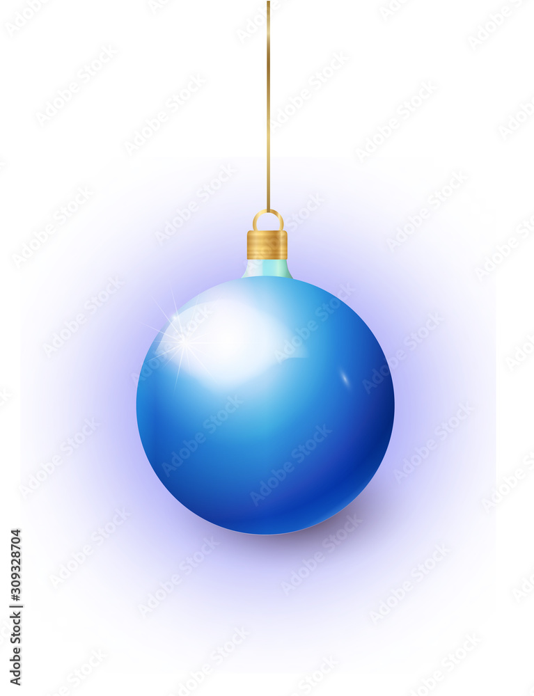 Blue Christmas tree toy isolated on a white background. Stocking Christmas decorations. Vector object for christmas design, mockup. Vector realistic object 10 EPS Blue Christmas tree toy isolated on a white background. Stocking Christmas decorations. Vector object for christmas design, mockup. Vector realistic object 10 EPS
