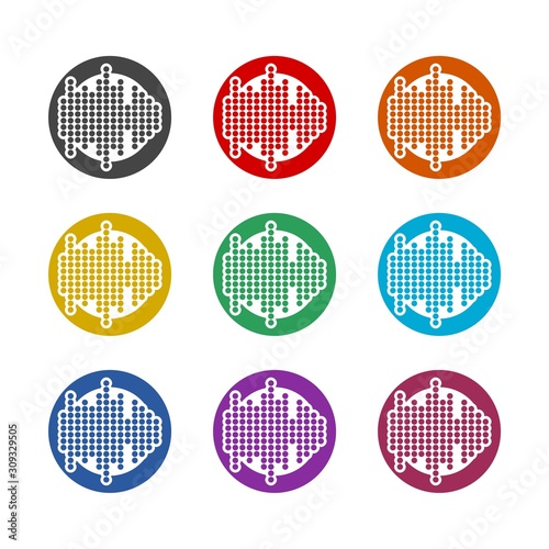 Sound wave color icon set isolated on white background © sljubisa