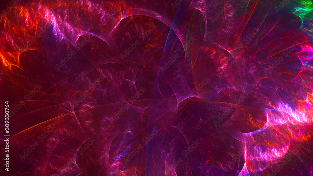 Obraz premium 3D rendering abstract red fractal light background