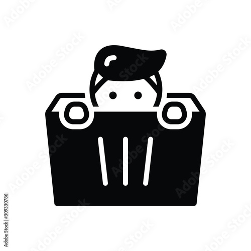 Black solid icon for hide 