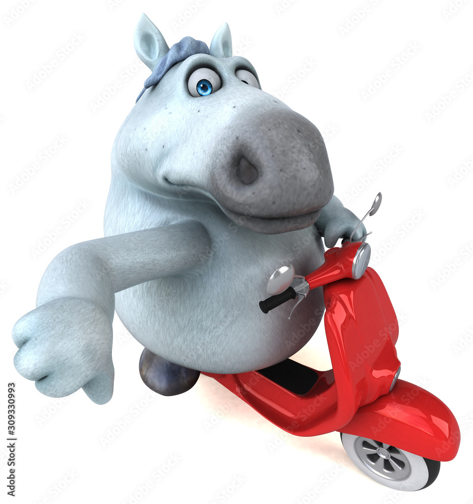 Naklejka premium Fun horse - 3D Illustration