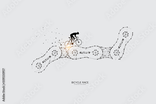 The particles, geometric art, line and dot of Chain.