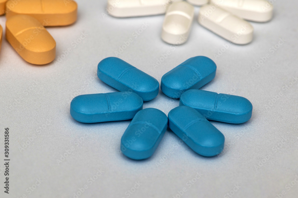 colorful pills and tablets creative concept colorful pills and tablets creative concept