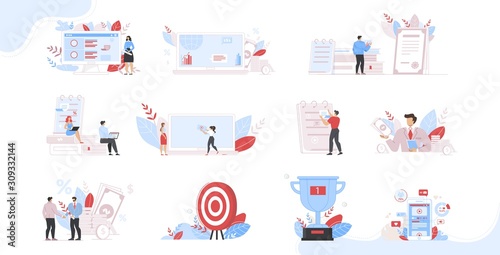 Business Courses and Consulting Program People Set
