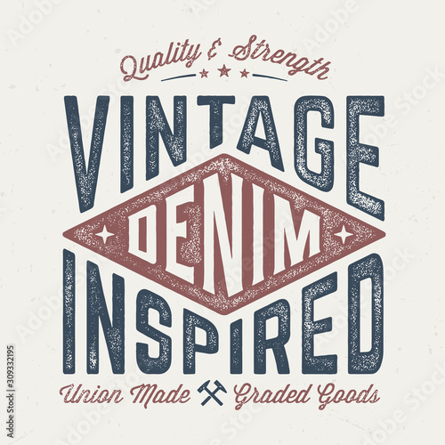 Vintage Inspired Denim - Aged Tee Design For Printing