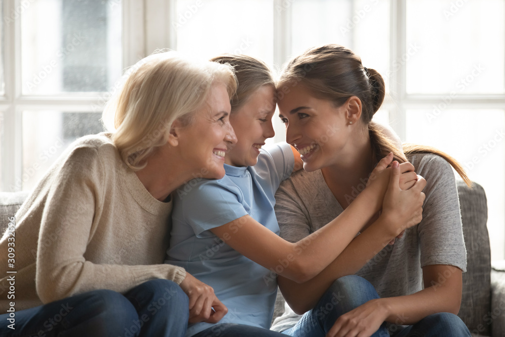 Three generations of women enjoy family weekend at home Three generations of women enjoy family weekend at home