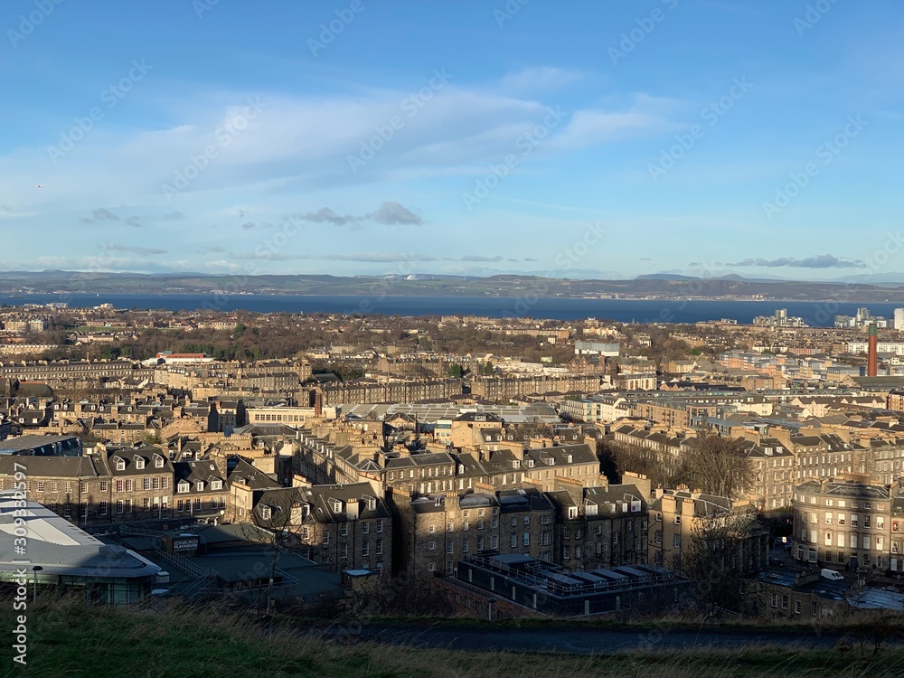 The view of city skyline at Edinburgh Scotland
