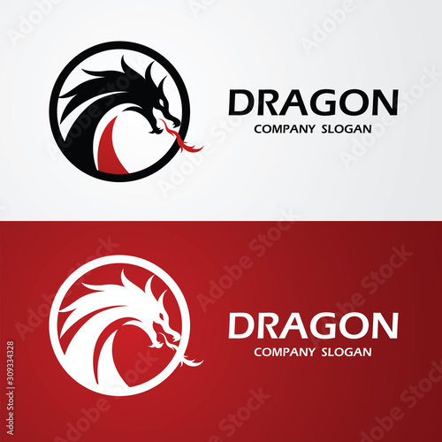 Dragon logo vector photo