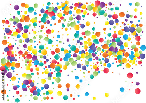 Festive color round confetti background. Abstract frame confetti texture for holiday, postcard, poster, website, carnivals, birthday and children's parties. Cover confetti mock-up. Wedding card layout