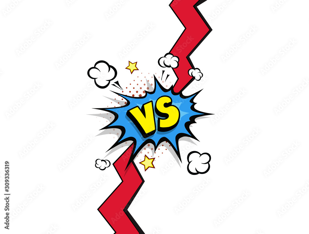 Vs Cartoon Background Comic Versus Duel Stock Vector (Royalty Free)  1475964680