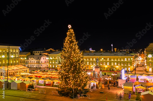 Helsinki Christmas Market On Senate Square ,Finland 