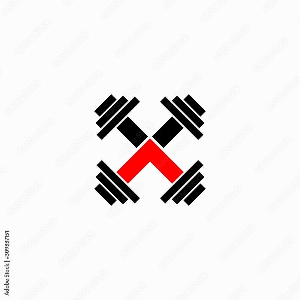 letter X which formed concept of barbell letter X which formed concept of barbell