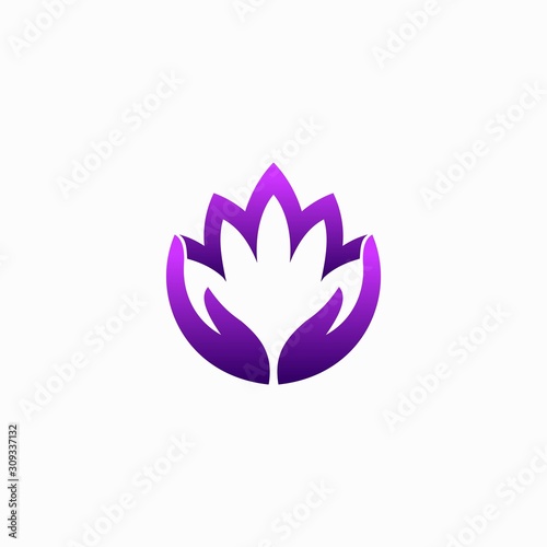 Lotus logo accompanied hand silhouette