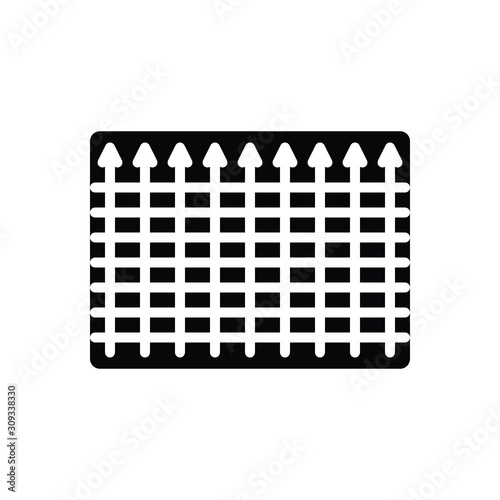Black solid icon for fence 