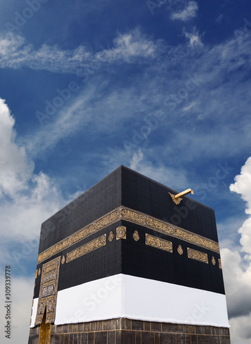 Kaaba in Mecca with vertical sky background photo