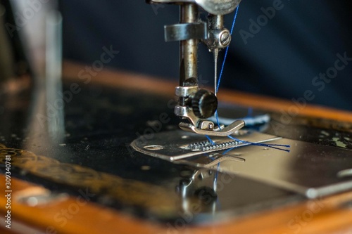  Element of a sewing machine close-up, sewing machine