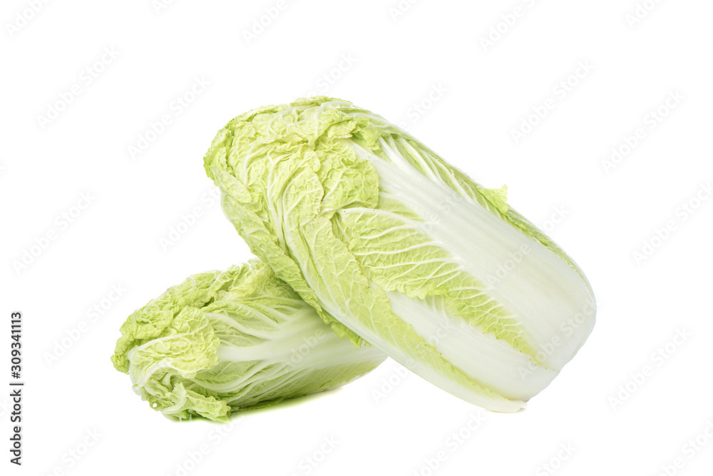Fototapeta Salad cabbage or petsai isolated over a white background.