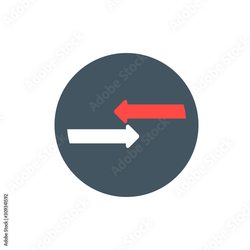 Opposite arrow. White and red arrows button. Stock vector illustration isolated on white background. Free Download Opposite arrow. White and red arrows button. Stock vector illustration isolated on white background. - GFXLoad