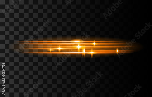 Glowing streaks.Beautiful light flares on dark background.Light streak fast effect. Abstract background speed.