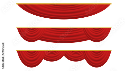 Red curtains.Luxury scarlet 
