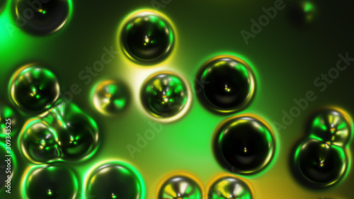 green liquid abstract background convex bubble