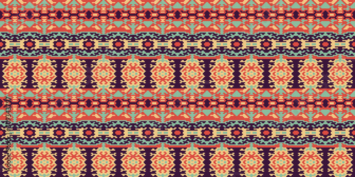 Horizontal seamless pattern Christmas design. Ethnic textile print. Vector fashion background.