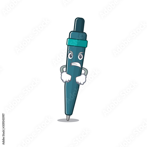 angry face fountain pen Scroll cartoon character design