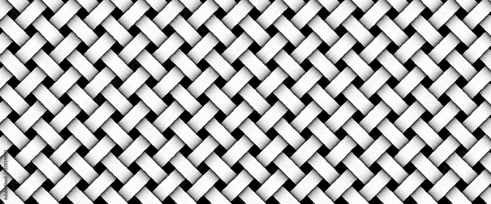 Monochrome wicker background. Braided black and white pattern	