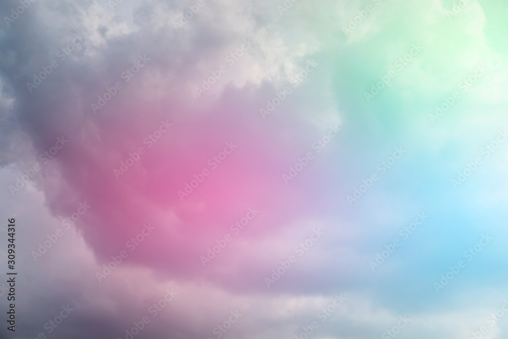 Pink blue sky with clouds background