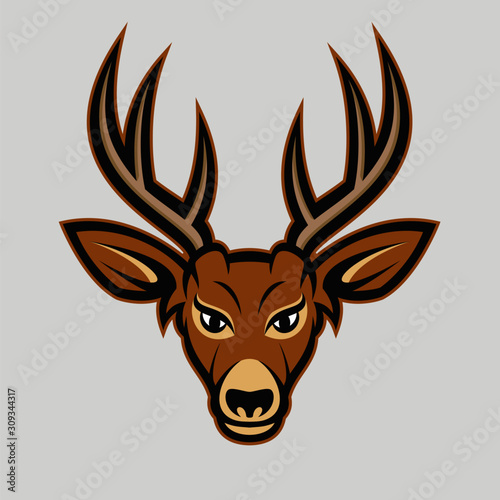 Deer Head Mascot Logo