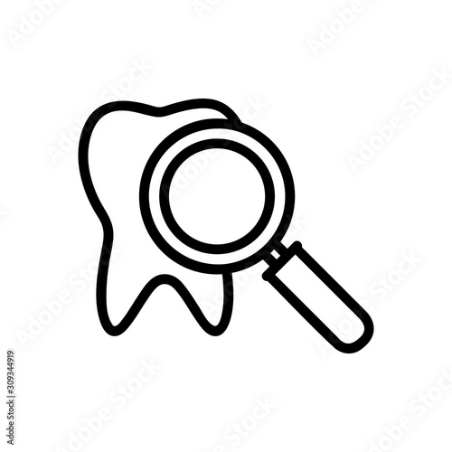 Protect the tooth icon vector. A thin line sign. Isolated contour symbol illustration