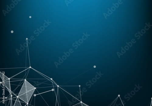 Abstract vector particles and lines. Plexus effect. Futuristic illustration. Polygonal Cyber Structure. Data Connection Concept.