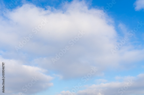 White beautiful clouds on a blue sky. natural background