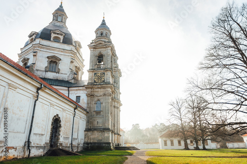 Pazaislis Monastery church in Kaunas, Lithuania. Sunny autumn day. photo