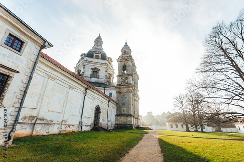 Pazaislis Monastery church in Kaunas, Lithuania. Sunny autumn day. photo
