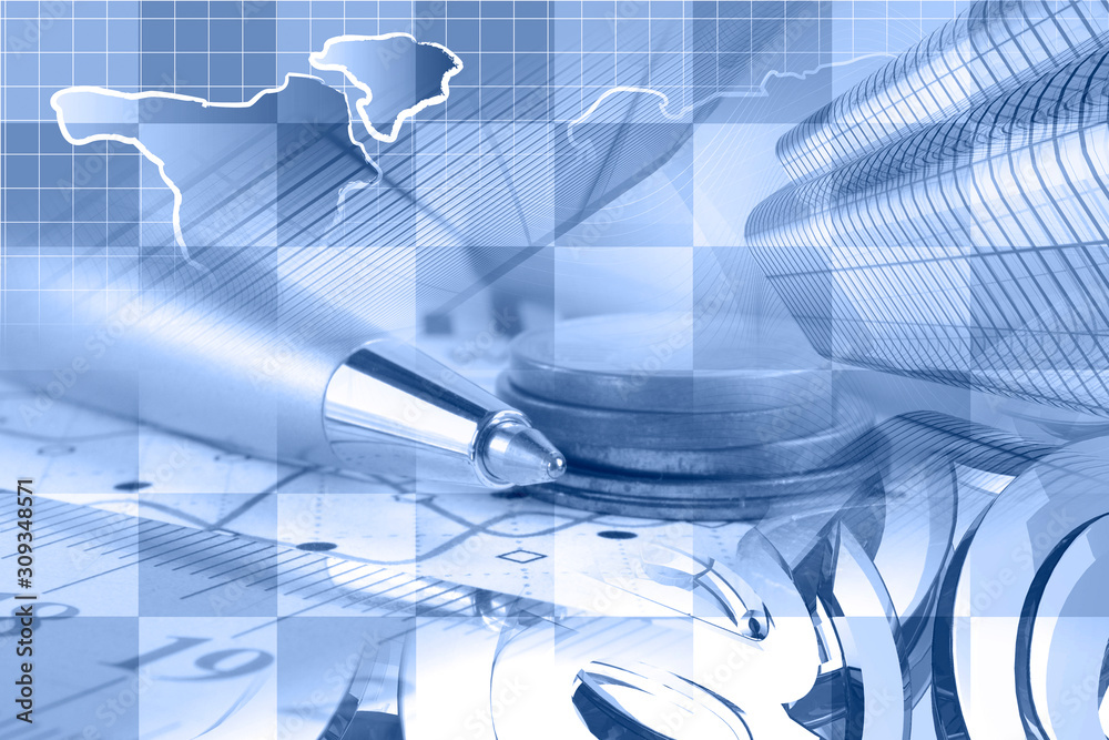 Naklejka premium Mail signs, graph and map